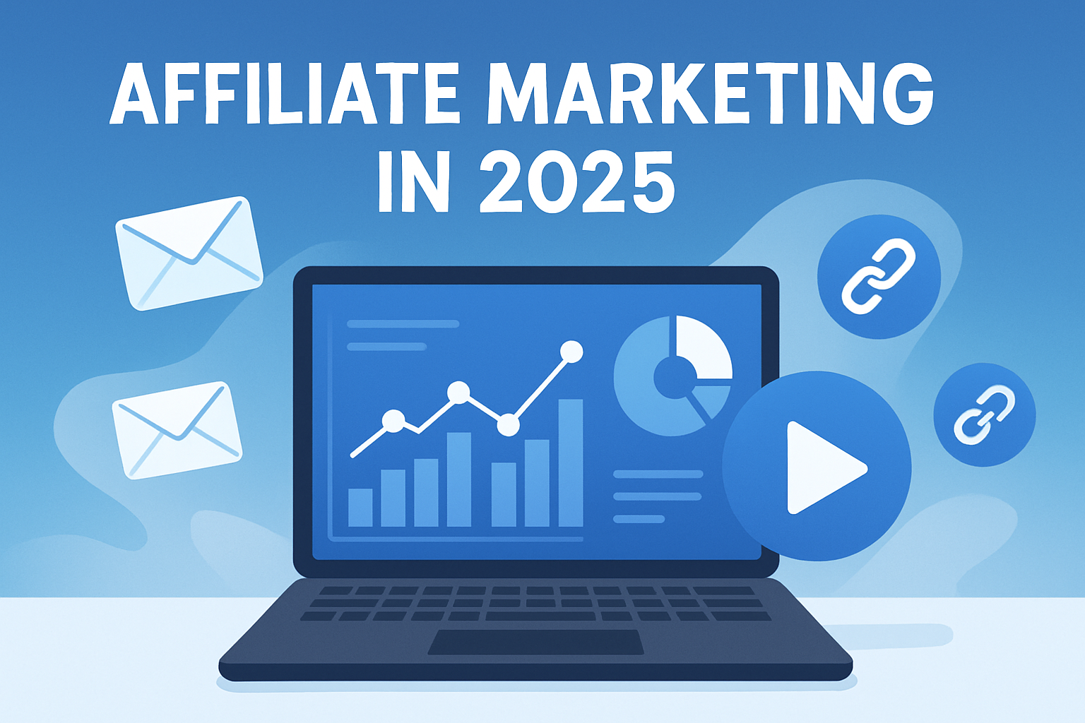affiliate marketing blog post 2025 illustrating key digital marketing elements such as email marketing, video content creation, and affiliate tools